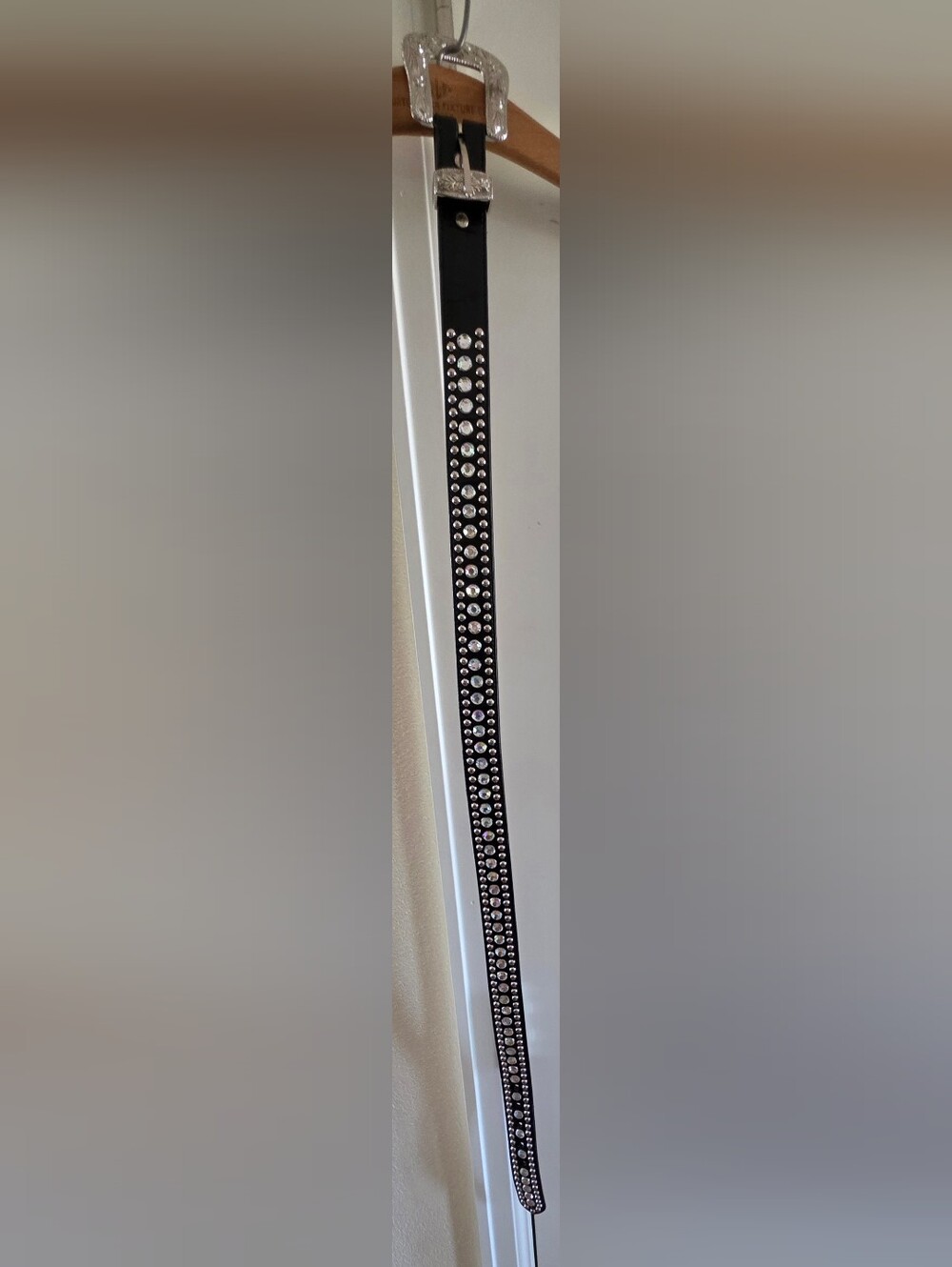 Black Crystal Accent Mirror Frame Strip